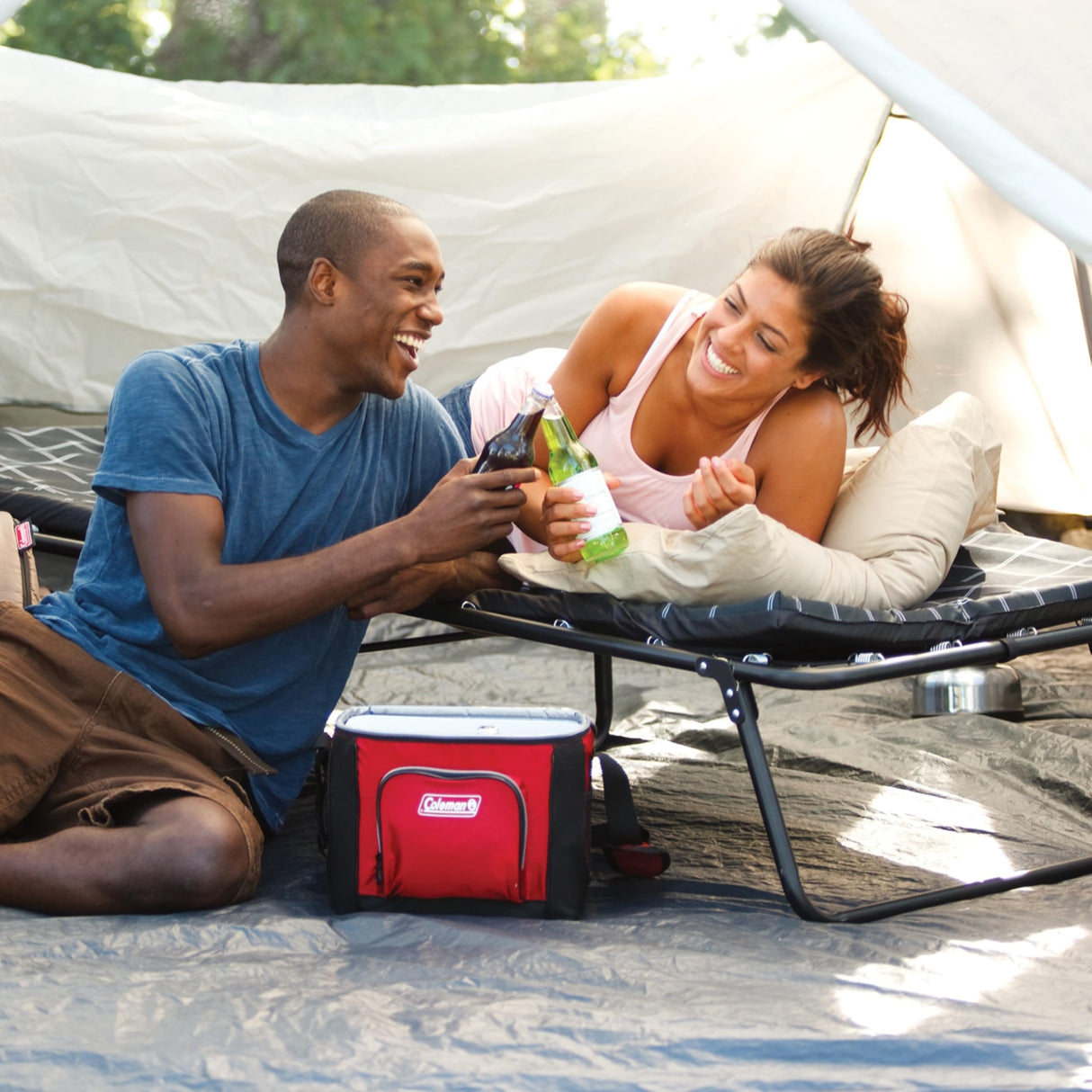 Coleman ComfortSmart Big & Tall Cot with Mattress Pad, Folding Steel Camp Bed with Plush Pad for Comfortable Sleeping, Great for Camping, Lounging, Elevated Sleeping, Guests, & More Coleman