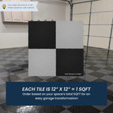 IncStores FlooringInc's Nitro 12"x12" Snap-Together Garage Flooring Tiles, Non-Slip Interlocking Plastic Floor Mat, Garage Organization & Storage, Diamond Pattern, Graphite, 12 Tiles, 12 Sq/Ft IncStores