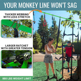 Ninja Warrior Obstacle Course for Kids – 2 x 65ft Slackline with 13 Obstacles, Weatherproof, Adjustable Difficulty, Safe Setup on Trees or Posts, Supports Up to 880lbs, Fun Outdoor Ninja Training Outdoor Again