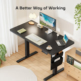 Marsail 55"x24" Adjustable Height Standing Desk Table, Electric Workstation with Storage Bag & Headphone Hook, Stand Up Solution for Home Office, Study, Writing, and Work with 4 Memory Presets. Marsail