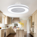 HUMHOLD Smart Low Profle Ceiling Fans with 3-Dimmable Light Remote/APP Control, 20" Bladeless Ceiling Fans with 6 Speeds, Timer, Quiet DC Motor, Ceiling Fan with Light for Kids Bedroom/Living Room HUMHOLD