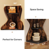 Tribesigns Rustic 5-Tier Corner Shelf – 69" Tall Wood Bookshelf & Display Stand for Small Spaces Tribesigns