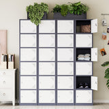 Letaya Metal Lockers for Employees,71" Steel Storage Cabinet with 6 Door Lockable for Office Staff,Home,Gym,School (Grey White) Letaya