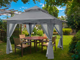 MASTERCANOPY Patio Gazebo Outdoor Pop Up Gazebo with Mesh Walls (13x13 Dark Gray) MASTERCANOPY