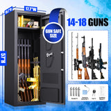 TXTDPL 14-18 Gun Safe,Gun Safe Biometric Fingerprint Fireproof,Quick Access Gun Cabinets for Rifles and Shotguns with Removable Shelves,Easy Assembly,Led Light (57" H X 17.7" W X15.7 D) TXTDPL