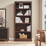 JAHRSTIM Halston Standard Bookcase, Adjustable Storage Open Display Shelving Unit for Home and Office Space, 31.49”L x 13.77”W x 72.8”H, Dark Cherry JAHRSTIM
