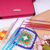 Mdoker 55pcs Double Point Knitting Needles Set Aluminum Knitting Needle 11 Size 2.0mm-5.0mm,6-inch Length Knitting Kits for Handmade Creative DIY Knitting Yarn Projects(Red) Mdoker