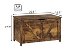 Kavonty Storage Chest, Storage Bench, Retro Toy Box Organizer with U-Shaped Cut-Out Pull, 29.5" L×15.7" W× 17.7”H, Entryway Storage Bench with 2 Hinges,Supports 300 lb, Easy Assembly, Rustic Brown Kavonty