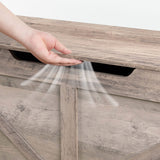 HOOBRO Storage Chest, 39.3" Toy Chest with Drawer, Wooden Storage Bench, Sturdy Entryway Bench Supports 220 lb, Shoe Bench, Safety Hinge, U-Shaped Opening, Easy Assembly, Greige BG710CW01G1 HOOBRO