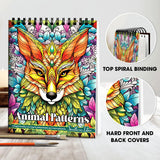 SOUTHERN LOTUS Animal Patterns Spiral Coloring Book Wirebound Hardcover Papers With Relaxing Animals Mandala Drawings Color Pages For Adults Women Seniors Mindfulness Relaxation Anxiety Relief SOUTHERN LOTUS