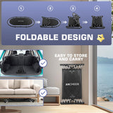 ANCHEER 56" Double Mini Trampoline for Kids, Mini Rebounder with 5-Level Adjustable Handle, Parent-Child Trampoline for Kids, Max Load 220lbs, Fun for Indoor/Outdoor ANCHEER