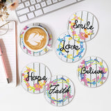 8 PCS Diamond Art Coasters Kits with Holder - Inspirational DIY Farmhouse Rustic Coasters for Beginners, Adults, Kids, Crafts Supplies YLOLUL