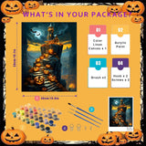 cviokrdu Halloween Paint by Numbers Kit for Adults - Castles Adult Paint by Number Kits Without Frame, DIY Halloween Oil Painting for Gift Home Wall Decor (16x20inch) cviokrdu