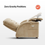 MCombo Power Zero Gravity Recliner Chair with Adjustable Headrest for Living Room, Fabric ZG334 (Beige) MCombo