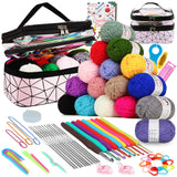 Coopay Crochet Kit for Beginners, 71PCS Crochet Starter Kit with 16 Colors Crochet Yarn & Instructions, Double-Layer Crochet Set Beginner Crochet Kit for Kids/Adults, Professional Starter Pack, Pink Coopay