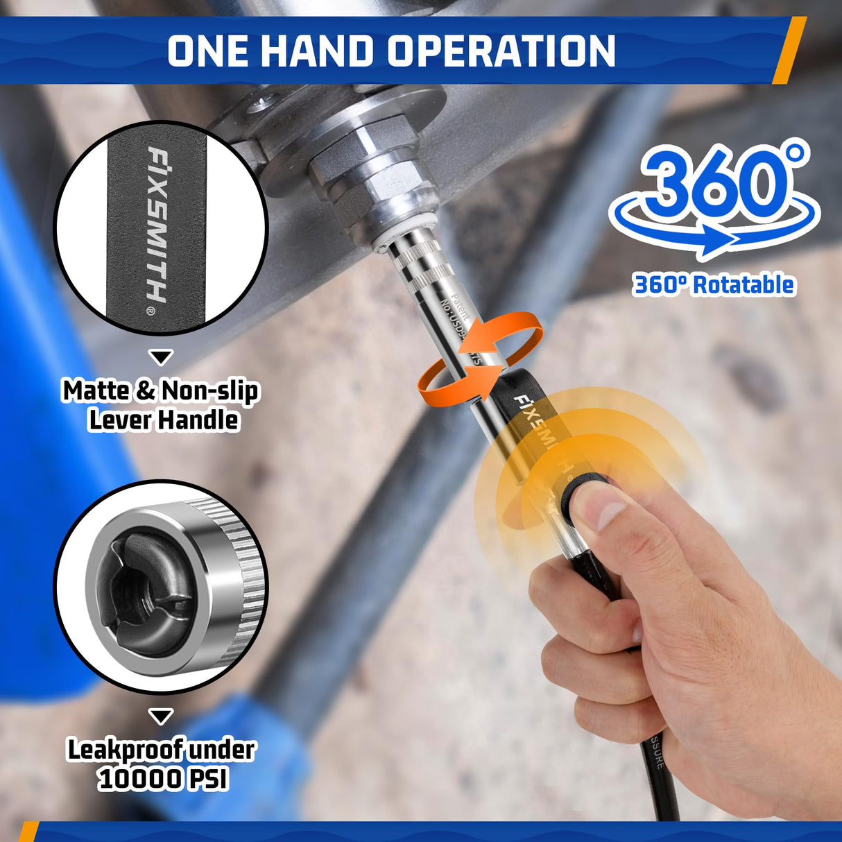 FIXSMITH Grease Gun Coupler, Heavy Duty Strong Quick Release Grease Gun Tips Locking, 10000 PSI High Pressure Locking Grease Gun Tips, Compatible with All Grease Guns 1/8" NPT Fittings FIXSMITH