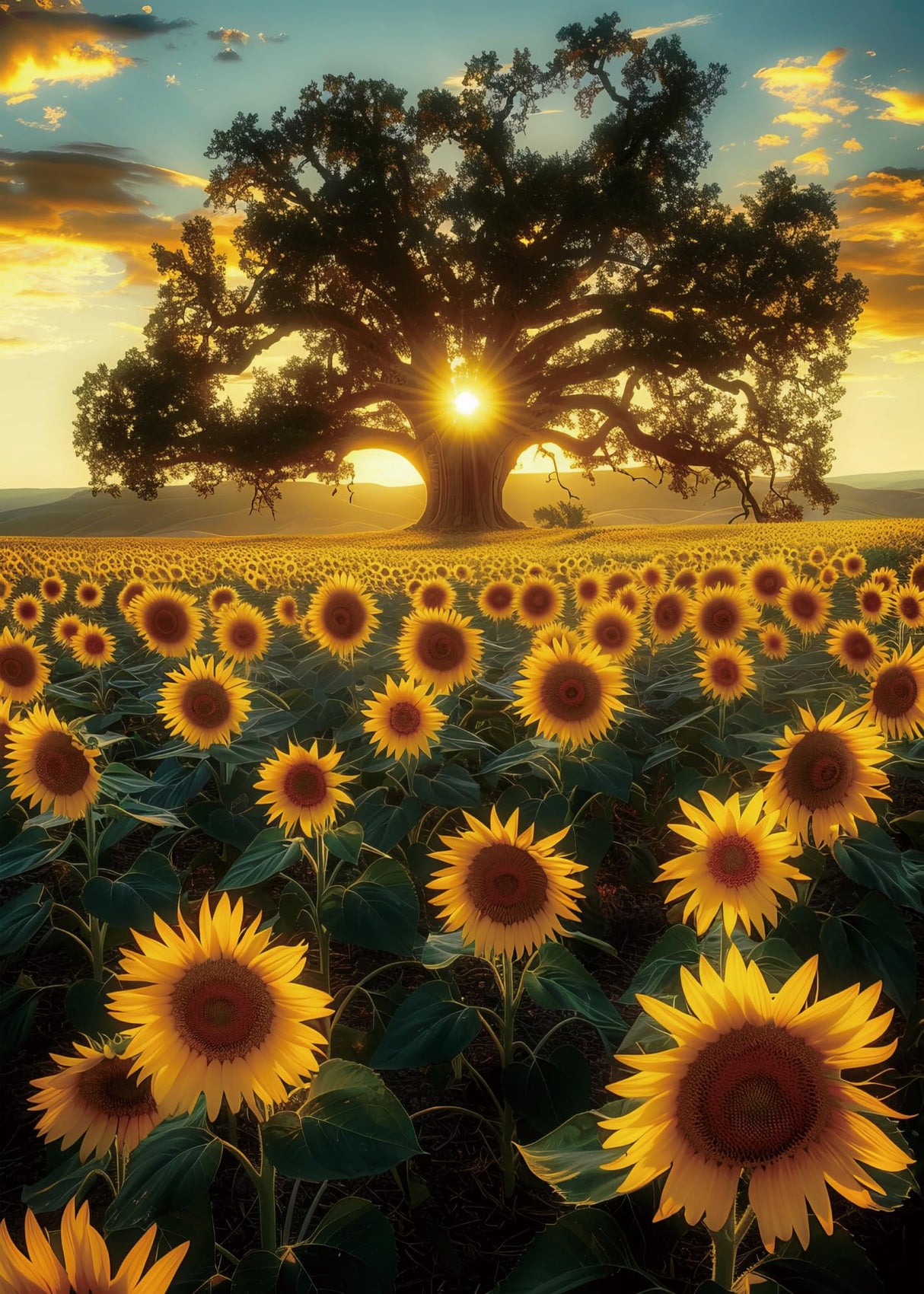 Sun and Life Puzzle 1000 Piece for Adult, Nature Flower Landscape Jigsaw Puzzles, Plant Pretty Scenic Puzzle Larkipuzz