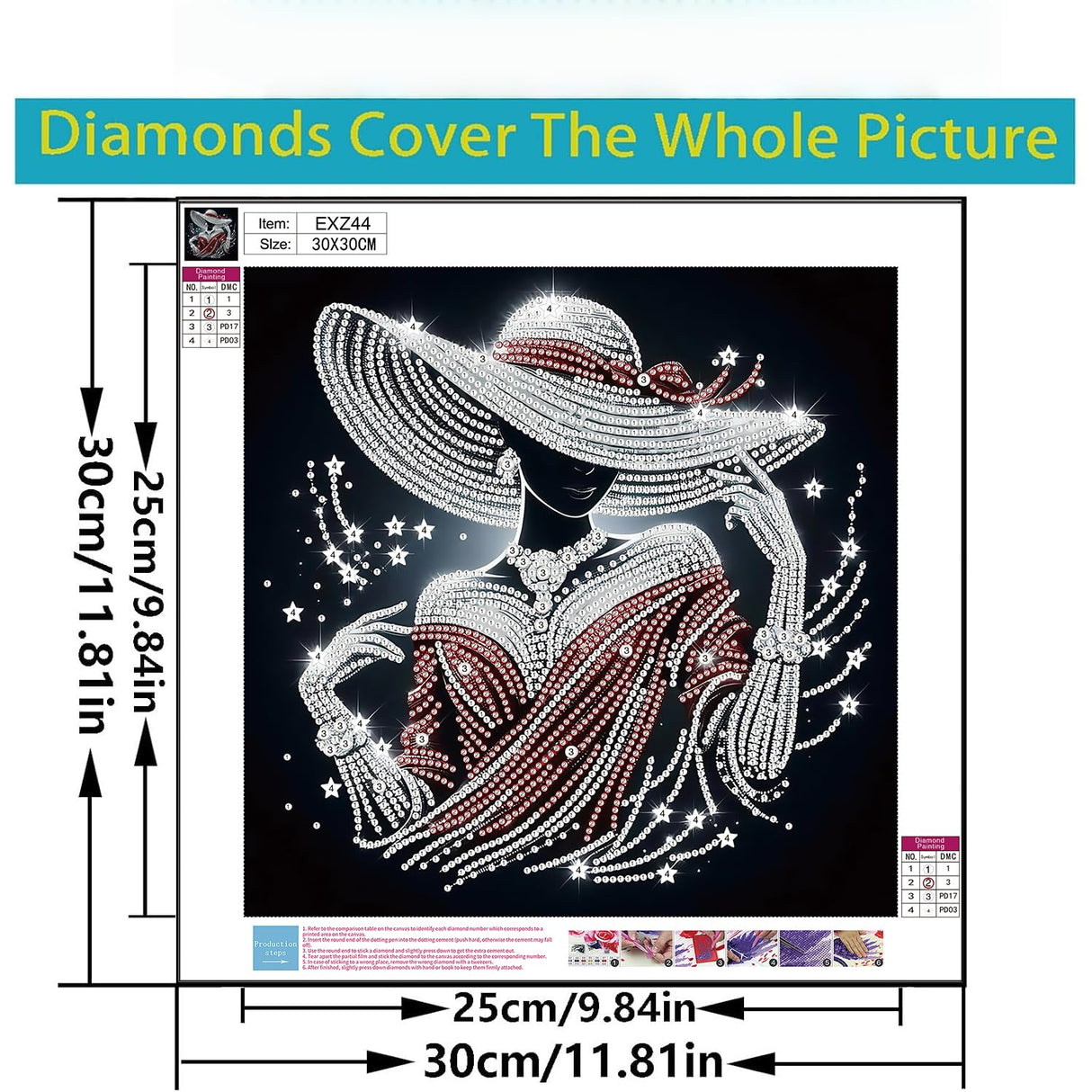 CSZPPQAF 5D Diamond Painting Kits for Adults, Special Shape Diamond Art Kits for Adults Beginner, DIY Crystal Art Drill Diamond Dots Gem Painting for Home Decor 11.8x11.8 Inch CSZPPQAF