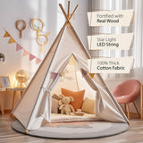 Teepee Tent for Kids, Cotton Kids Tent Indoor, Sleepover Play Tent, Kids Teepee Tent, Party Tents for Kids Indoor for Parties, Teepee Tent for Boys, Atlasonix