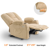MCombo Zero Gravity Power Recliner Chair with Heat and Vibration Massage, Reclining Chair with USB & Type C Ports, Cup Holders for Living Room, Fabric 8015 (Beige) MCombo