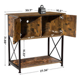 Herture 20-29 Gallon Aquarium Stand Metal Frame Fish Tank Stand with Cabinet Storage, for 20 Gallon Long Aquarium,30.7" L*16.5" W Tabletop,330LBS Capacity Rustic Brown and Black PG01YGN Herture