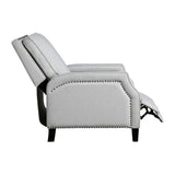 Lexicon Push Back Recliner Chair, Reclining Sofa Armchair, Modern Recliner Sofa Chair with Footrest, Chenille Fabric Recliner Arm Chair, Single Sofa Accent Chair for Living Room/Office/Apartment, Grey Lexicon