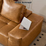 ovios Sectional Cloud Couch for Living Room, Modular Floor Sofa with Plush Corduroy, No Assembly Required, Big Comfy Couches Set with Fluffy Memory Foam, Stupendous U Shaped Sofas with Chaise, Brown ovios