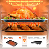 HONGBAKE Baking Sheet Pan Set, Cookie Sheet for Oven, Nonstick Bakeware Sets with Wider Grips, 3 Pack Half/Jelly Roll/Quarter Baking Tray, Premium, Dishwasher Safe - Dark Grey HONGBAKE