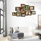 xnlkros 10 pack Picture Frame Set with Two 8x10,Four 5x7,Four 4x6, Rustic Collage Gallery Wall Frame, Farmhouse wood Photo Frames for living room Wall Gallery Decor or Desk,Rustic Brown xnlkros