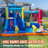 Whubefy 15x9.95Ft Bounce House Water Slide Park for Kids 3-6, Inflatable Water Slide Bouncy House with Slide,Big Pool,Bouncer Area,Blower, Blow Up Water Slides Jump Castle for Big Kids 8-12 Backyard Whubefy