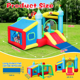 WELLFUNTIME Inflatable Bounce House and Extended Long Water Slide, Jumping Castle Slide with Blower, Kids Bouncer with Ball Pit, Dart Target Game WELLFUNTIME
