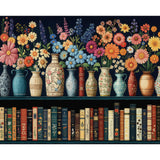 Yezavesu Bookshelf Paint by Numbers Kit for Adults Beginner, Book Adult Paint by Number Kits on Canvas Without Frame, DIY Acrylic Flowers Painting by Numbers for Home Wall Decor Gift 16x20 Inch Yezavesu