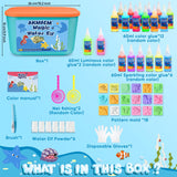 AKMADM Magic Water Elf Toy Kit for Kids - Aqua Fairy Water Gel Kit - 20 Colors*60ml Squishy Maker Set - 18 Shape Molds - Arts & Crafts Water Elf Creation kit - Children's DIY Marine Life (20 Colors) AKMADM