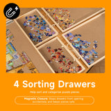 Lavievert 1500 Pieces Jigsaw Puzzle Board with Cover Mat Set, Wooden Puzzle Table with Drawers for Adults, Portable Jigsaw Puzzle Table with Smooth Plateau Surface & Storage LAVIEVERT