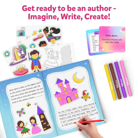 Skillmatics Storybook Art Kit - Create Fairytale Stories, DIY Craft & Writing Kit with 300+ Stickers, Scrapbooking & Journal Activity, Gifts for Kids Ages 5, 6, 7, 8, 9, 10 Skillmatics
