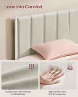 VASAGLE Lift Up Storage Bed Frame King Size, Hydraulic Platform Bed, with Upholstered Headboard, 1100 lb Weight Capacity, No Box Spring Needed, Easy Assembly, Modern, Cappuccino Beige URMB604W01V1 VASAGLE