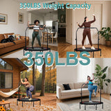 RAVS Mini Trampoline for Kids Adults 40"/48" Foldable Fitness Rebounder Kids Trampoline with 5 Levels Height Adjustable Handle Resistance Bands Indoor Workout RAVS