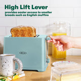 BELLA 2 Slice Toaster with Auto Shut Off - Extra Wide Slots & Removable Crumb Tray and Cancel, Defrost & Reheat Function - Toast Bread, Bagel & Waffle, Aqua BELLA