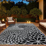 YONILE Outdoor Rug 9x12 ft with LED Light, Waterproof Reversible Outdoor Plastic Straw Rug for Patios Clearance, Large Outdoor Area Rug Carpet RV Mat for Camping Backyard Deck Porch Beach YONILE
