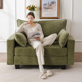 liuyefisher 53'' Loveseat Sofa with All Seats Storage, Modular Sectional Couch with Deep Seat,Oversized Comfy Couch with Throw Pillows,Single Sofa Chair for Living Room,Bedroom,Chenille,Green liuyefisher