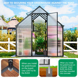 CDCASA 8.2x6.2 FT Greenhouse for Outdoors, Easy Assembly Aluminum Heavy Duty Polycarbonate Greenhouses w/Vent Window, Swing Door, Walk-in Green House for Sunroom Patio, Backyard, Garden,Black CDCASA