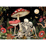 VeGuude Diamond Painting Kits for Adults, Mushroom 5D Diamond Art Kits, Full Drill DIY Crafts for Adults Home Wall Decor Diamond Dots Skeleton Moon [11.8x15.7inch] VeGuude