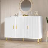 DIYART White Sideboard Buffet Cabinet, Accent Coffee Bar Cabinet with 3 Doors, Entryway Cabinet for Living Room, Kitchen, Hallway DIYART