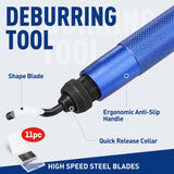 WORKPRO Deburring Tool with 11 Extra High Speed Steel Swivel Blades - 360 Degree Rotary Head Deburring Tool for Metal, Resin, Aluminum, Copper, Plastic, 3D Printing, Wood WORKPRO