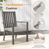 RoyalCraft Aluminum 6 Pieces Patio Dining Sets, Outdoor Dining Table with 4 Chairs and Bench, Outdoor Patio Dining Furniture Set with Removable Cushion for Lawn, Garden, Backyard, Gray RoyalCraft