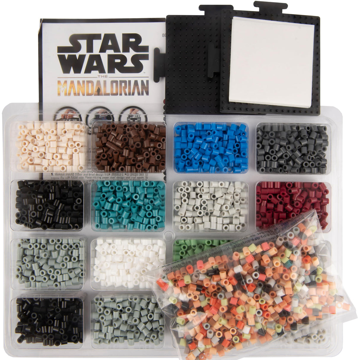 Perler 80-57020 Star Wars' The Mandalorian Fused Bead Kit with 14 Unique Patterns, Multicolor, 4579 Pieces Perler