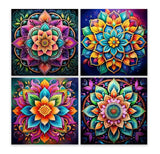 EIBEILI 4 Pack Diamond Art Kits for Adults - Mandala 5D Diamond Painting Kits for Beginner,DIY Gem Art Full Drill Diamond Dots Crystal Craft Kits for Gift Home Wall Decor 12x12inch EIBEILI
