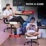 GTPLAYER Gaming Chair,Ergonomic Computer Desk Chair with Footrest and Massage Lumbar Support, High Recliner Chair with 360° Swivel Seat and Headrest (White) GTPLAYER