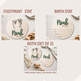 NAZENTI Personalized Wooden Baby Name Announcement Signs, Custom Baby Name Sign, Birth Announcement And Footprint Sign For Hospital, Baby Girl Or NAZENTI