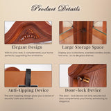 CKEASEAN 72" H Lighted Curio Cabinet with Light Blub, Glass Display Cabinet with 6 Adjustable Shelves, Tempered Glass Doors, Corner Wine Cabinet Storage Rack for Bar and Liquor Storage (Oak) CKEASEAN